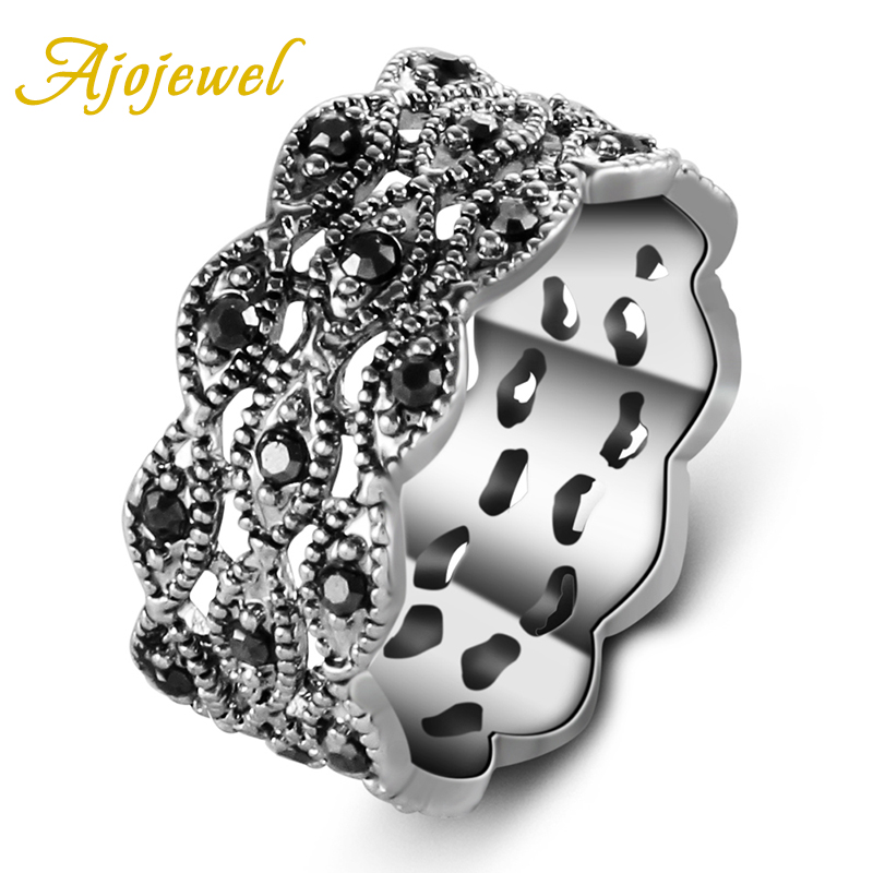 Vintage Collectible Items - Ajoceplace cincin berlian imitasi 3 lapisan