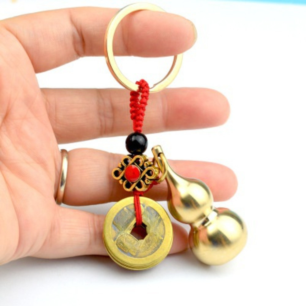Vintage Collectible Coins - Tas uang kuningan antik liontin gantungan