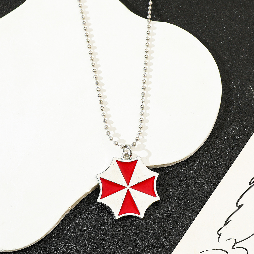 Vintage Necklace - Kalung Liontin Payung Merah Gaya Vintage,
