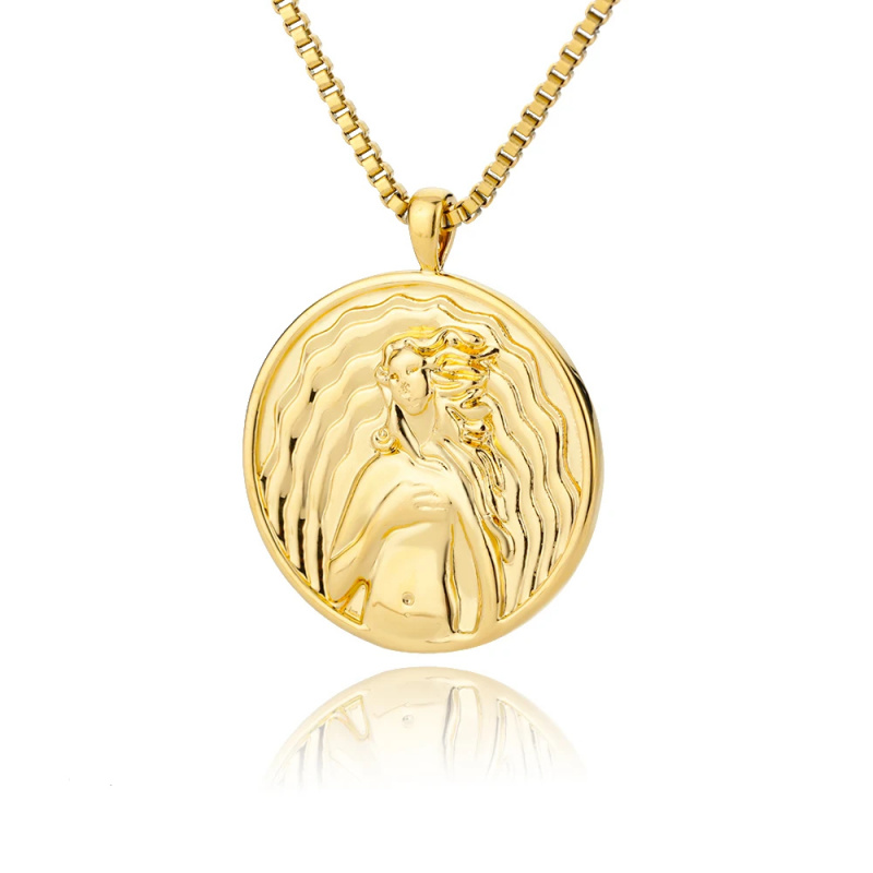 Vintage Collectible Coins - Kalung Koin Dewi Athena Estetis untuk