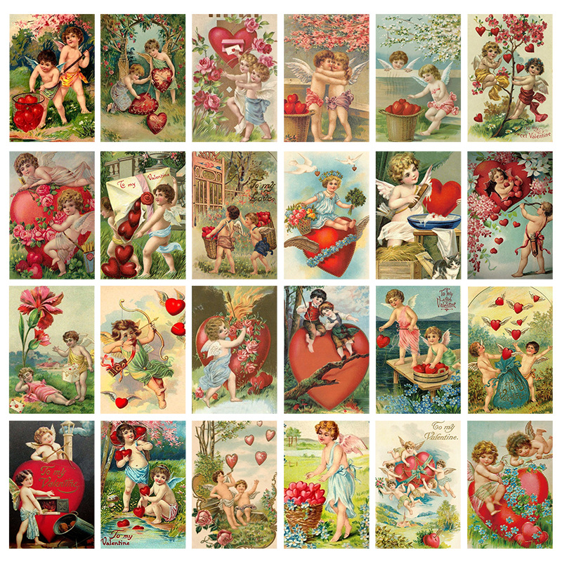 Collectible Vintage Greeting Cards - 12 buah Hari Valentine Vintage koleksi