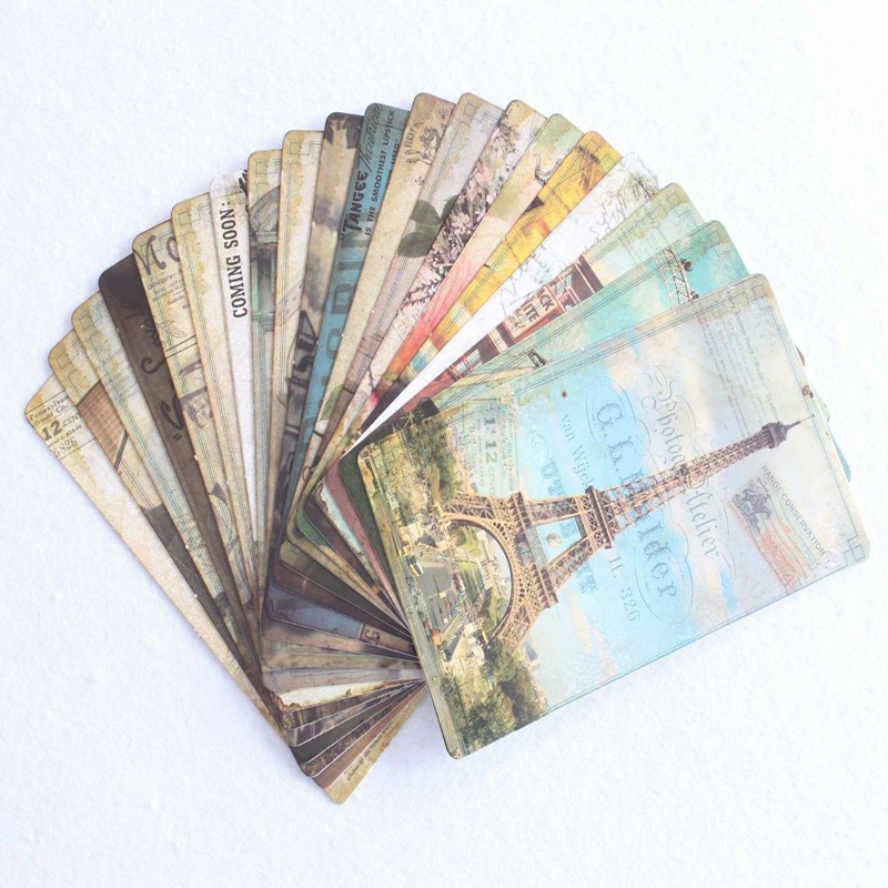 Collectible Vintage Greeting Cards - Baru 32Pcs Vintage Bangunan Terkenal Retro