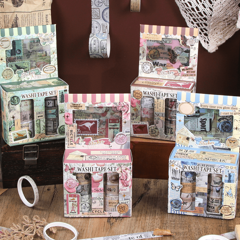 Set Selotip Washi Motif Kupu-k - Vintage Collectible Stamps ulasan dan harga