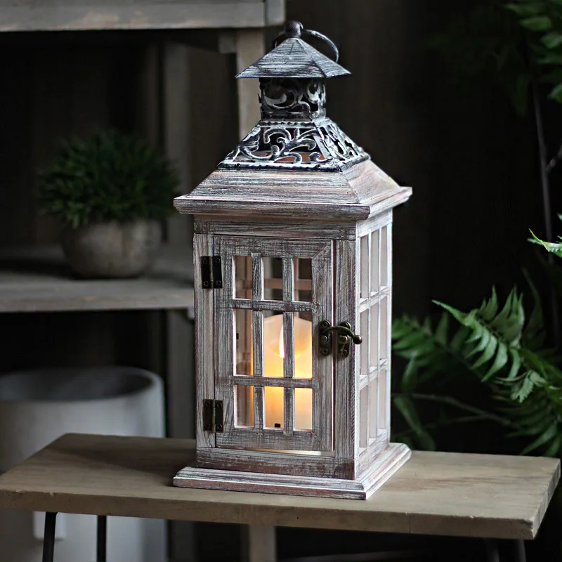 Lampu Angin Kaca Kayu Antik, T - Collectible Vintage Lamps ulasan dan harga