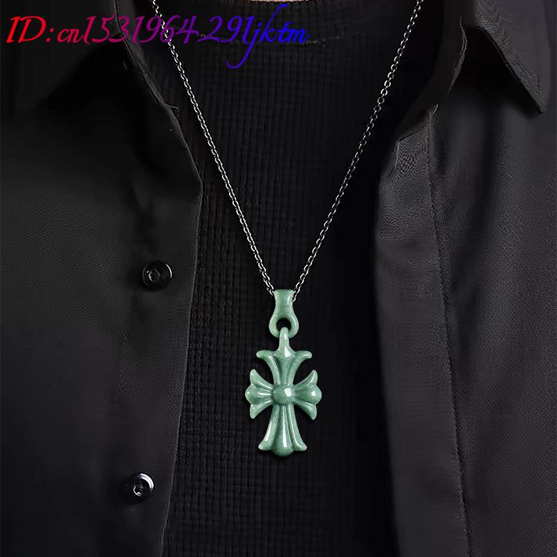 Kalung Liontin Salib Batu Giok - Vintage Necklace ulasan dan harga