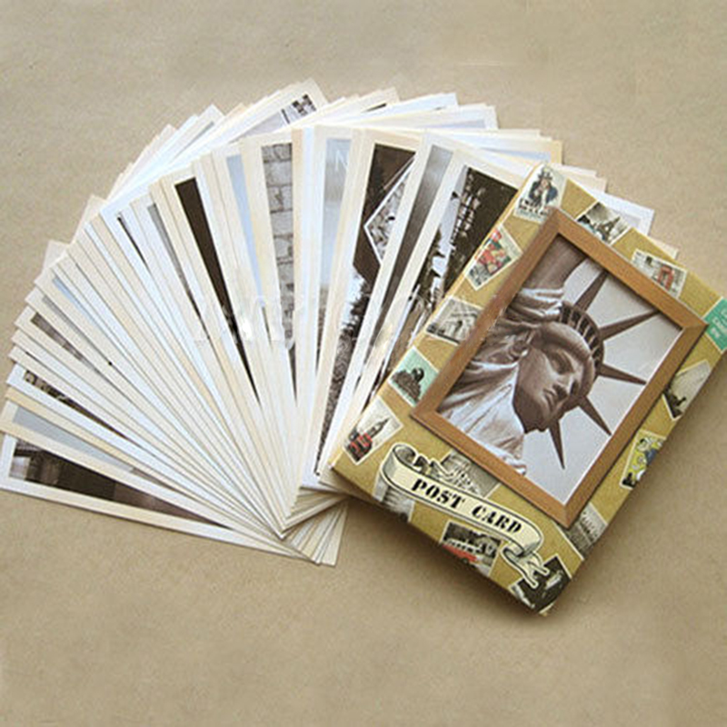 Baru 32Pcs Vintage Bangunan Te - Collectible Vintage Greeting Cards ulasan dan harga