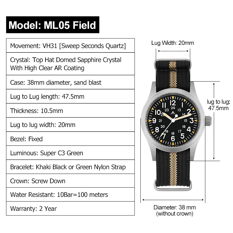 Jam Tangan Militado ML05 Vinta - Vintage Watch Crystal ulasan dan harga